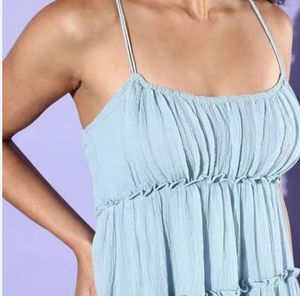 Light Blue Tiered Mini Dress