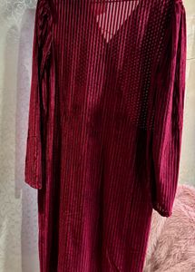 Burgundy Velvet Dress
