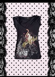 Y2K Baby Phat scoop neck fitted tee