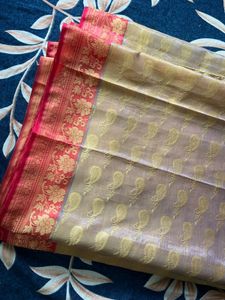 Elegant Cream Saree with Blouse