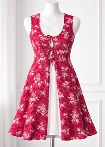 Charming Floral Print Dress Set