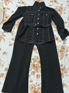 Retro Style Black Long Sleeve Shirt