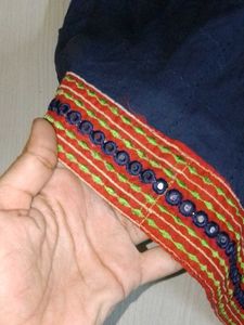 new Embroidered Blue Kurta with designer sleeve