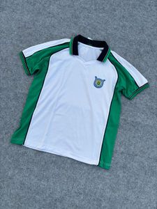 Men's White &amp; Green Collared T-Shirt
