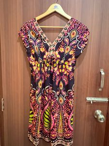Label Ritu Kumar Boho Paisley Print V-Neck Dress