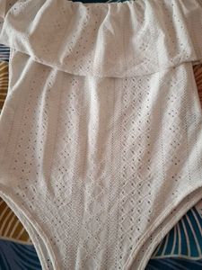White Off-Shoulder Bodysuit