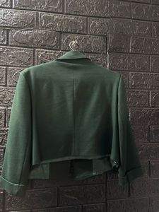 Stylish Green Cropped Blazer