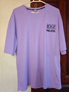 Lavender Oversized Graphic T-Shirt
