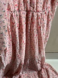 Flowy Pink Floral Midi Dress