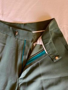Teal Cropped Formal Trousers