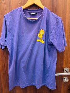 Purple Garfield Graphic T-Shirt