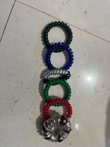 Set of 6 Spiral Hair Ties