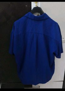Royal Blue Short Sleeve Button-Up Shirt