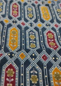 Designer Teal Geometric Print Blouse