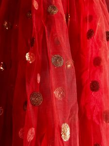 Lehenga Peach Color With Green Off Shoulder Blouse Fitting Margin Available