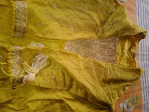 Yellow Kurta with Embellished Neckline