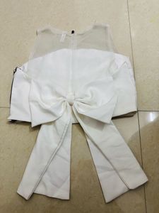 Elegant White Bow Detail Blouse