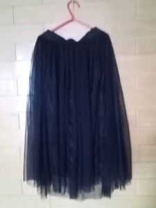Black Tulle Midi Skirt