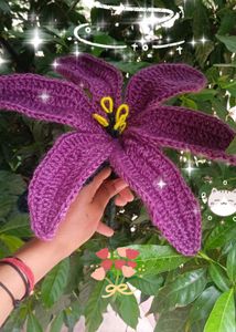 Handmade Crochet Purple Lily Flower