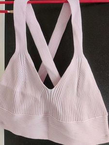 Pink Ribbed Bralette