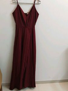 Elegant Burgundy Maxi Dress-  Unused