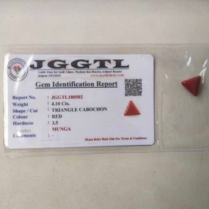 4.10 CTS. Red Italian Triangular Coral Gemstone