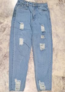 High Waist Ripped Denim Jeans