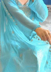 sky Blue kamiz duppta trouser sets