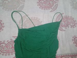 Savana Emerald Green Ruched Midi Dress
