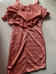 Chic Ruffled Shiny Dress