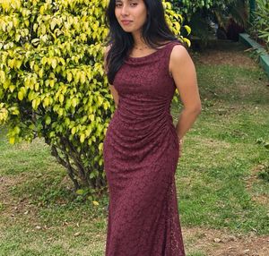 Elegant Burgundy Lace Dress