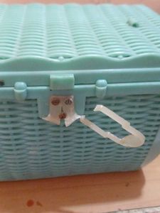 Vintage wicker work green Vanity Case