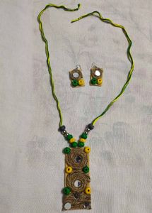 Boho Jute Necklace &amp; Earring Set
