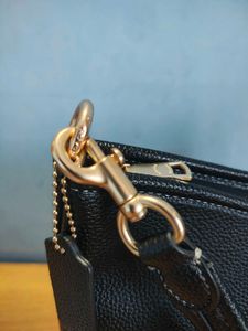 Original Coach Black Pebbled Leather Shoulder Bag