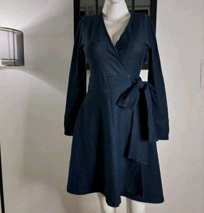 Classic Denim Wrap Dress