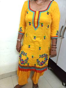Vibrant Yellow Embroidered Kurta Set