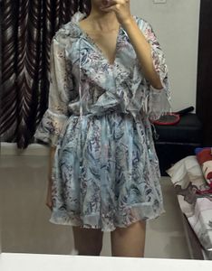 Bohemian Floral Print Mini Dress