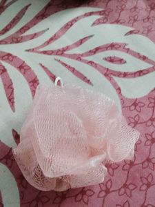 75.Pink Mesh Bath Puff