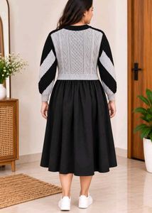 Chic Black &amp; White Knit Dress