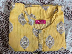 Yellow Printed Kaftan