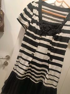 Striped Black and White Dress