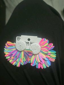 Colorful Flower Dangle Earrings