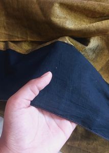 Black &amp; Golden Saree With Pico Fall