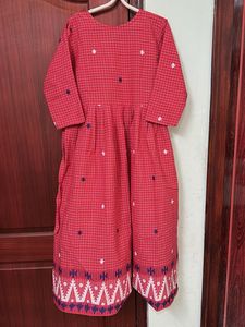 Ethnic Dress with Checked Pattern