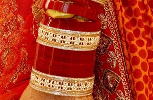 Red &amp; Gold Chura Set-2’6 &amp; 2’8