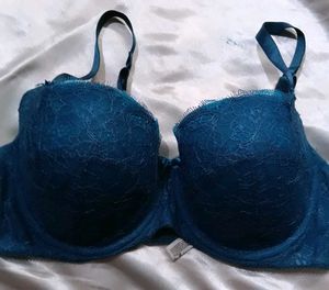 Teal Lace Padded Bra