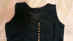 Sleeveless Button-Down Sheer Duster