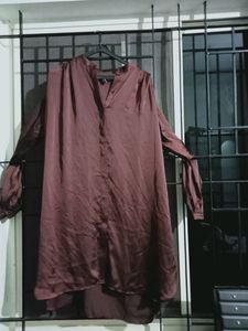H&amp;M brand- Satin Shirt Dress