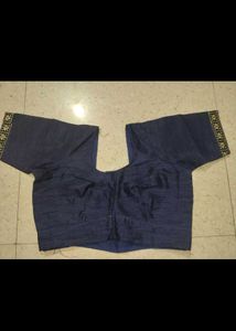Elegant Navy Blue Silk Blouse