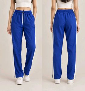 Royal Blue Track Pants with White Stripes